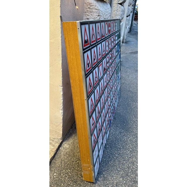 Illuminated road sign, still used in driving schools, in good condition and working order