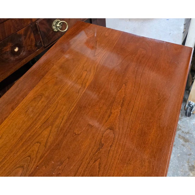 Stickley Solid Cherry Nine-Drawer Triple Dresser With Brass Hardware and Diamond Carved Accents, Circa 1990s For Sale - Image 12 of 14