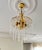 Vintage Brass Chandelier Milk Glass Rods Ceiling Light For Sale - Image 6 of 14