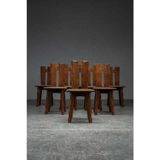 French Sculptural Chairs, 1950s, Set of 8 For Sale - Image 6 of 17