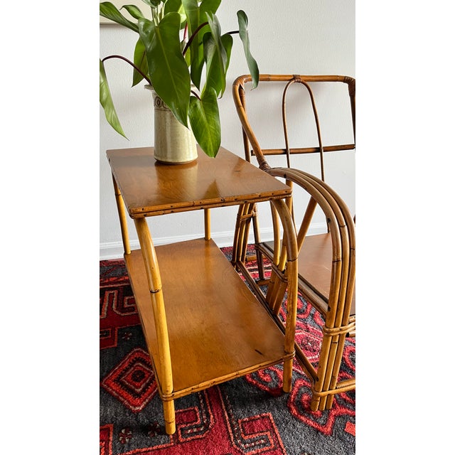 Wood 1950s Mid Century Bent Bamboo Side Table End Table For Sale - Image 7 of 7