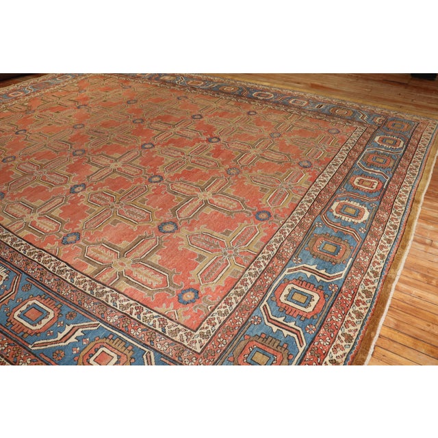 Zabihi Collection Antique Persian Bakshaish Rug - 12'4" x 14'7" For Sale - Image 10 of 12