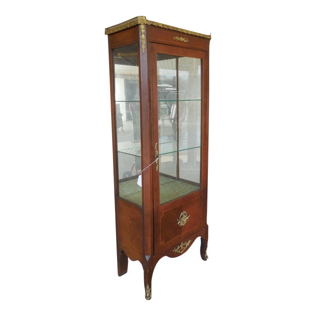 Vintage French Louis Xv Style Lighted Curio Cabinet 24 W X 65 H