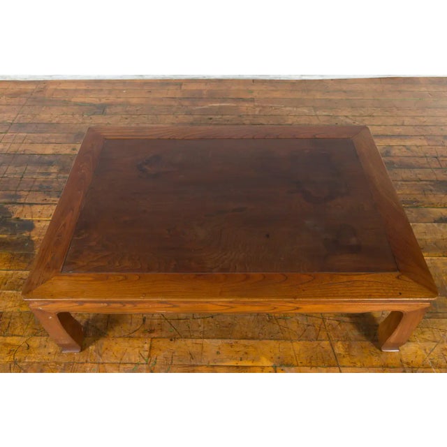 Chinese Vintage Low Coffee Table with Two-Toned Top and Curving Legs For Sale - Image 11 of 13