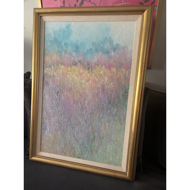 Paint Late 20th Century Framed Impressionist Landscape Painting For Sale - Image 7 of 8