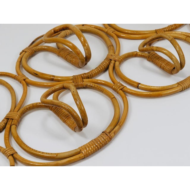 Large Rattan Wall Coat Rack attributed to Franca Helg & Franco Albini for Bonacina, Italy, 1960s For Sale - Image 11 of 15