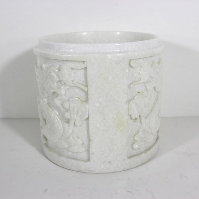 Vintage Carved Stone Dragon Planter For Sale - Image 6 of 9