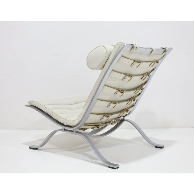 Ari Chair and Ottoman in Leather and Steel by Arne Norell, 1970s For Sale In Dallas - Image 6 of 12