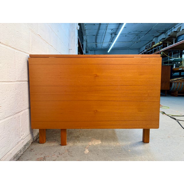 Mid 20th Century Drop-Leaf Solid Teak Dining Table From S. Burchardt Nielsen Danish-German For Sale - Image 12 of 18