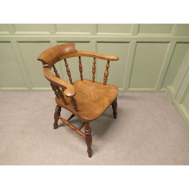 Antique Elm and Ash Smokers Armchair, 1800s For Sale - Image 6 of 8