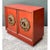 Lane Furniture Vintage Lane Red Cabinet With Ornate Medallions For Sale - Image 4 of 14