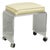 Vintage Mid Century Modern Clear Lucite Waterfall Vanity Bench Stool on Wheels For Sale