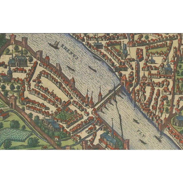 16th Century Braun & Hogenbergs, Birds-Eye View of Basel, 1575, Paper For Sale - Image 5 of 6