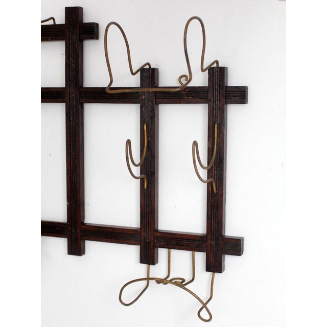 Antique Wood and Wire Wall Hat Rack With Coat Hooks For Sale - Image 17 of 18