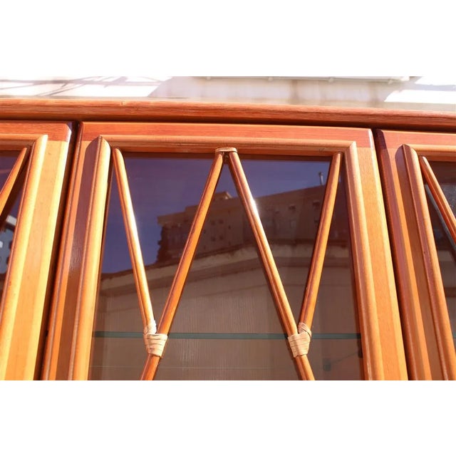 Bamboo & Wood Bookcase from Roberti Rattan, Italy, 1970 For Sale - Image 4 of 18