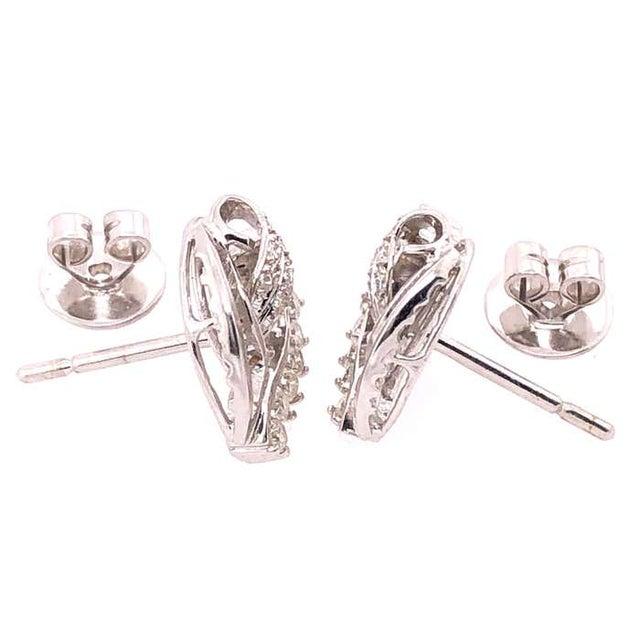 14 Karat White Gold Fashion Earrings With Diamonds 1.25 TDW For Sale In New York - Image 6 of 9