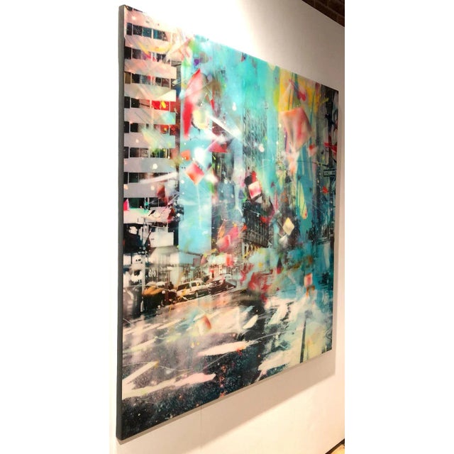 Contemporary Double Tree, Colorful Hand-Painted Photograph, New York Scene, 2017 For Sale - Image 3 of 6