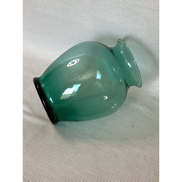 20th C. Bottle Green Blown Glass Vase - Mid-Century Modern For Sale In Houston - Image 6 of 7