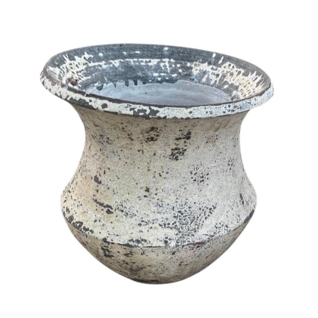 Vintage Faux-Stone Chipped Resin Garden Planter For Sale - Image 4 of 12