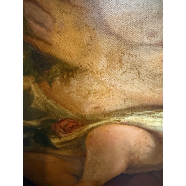 Late 19th Century Antique 19th C. Mother & Child Oil Painting in Gilt Frame Victorian Continental For Sale - Image 5 of 9