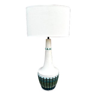 Mid-Century Turquoise Genie Table Lamp For Sale