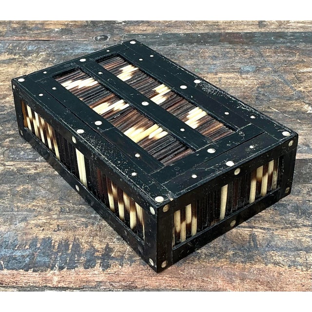 Early 20th Century Vintage Sliding Door Quill Box For Sale - Image 5 of 12