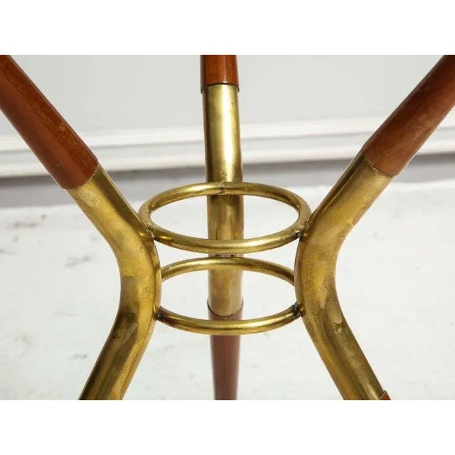 Italian Mid-Century Modern Mahogany and Brass End Table For Sale In New York - Image 6 of 13