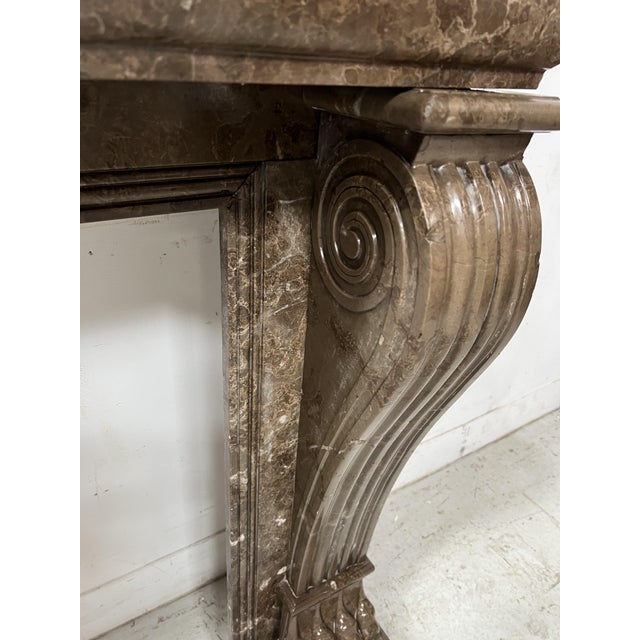 Napoleon III Fireplace with Claw Feet in Speckled Marble, 1800s For Sale - Image 4 of 18