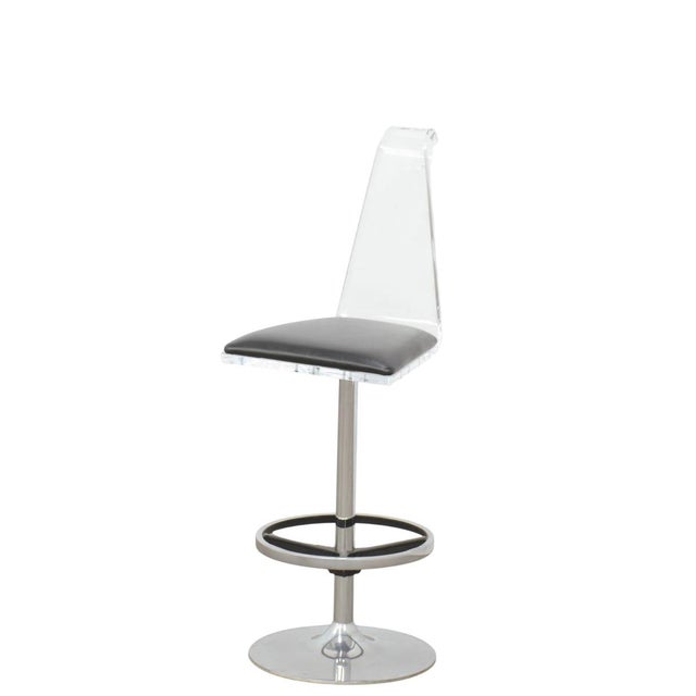 2000 - 2009 H Studio Trigo Acrylic Swivel Bar Stools For Sale - Image 5 of 6