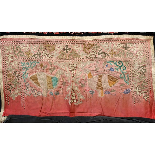 Vintage Kazakh Hand Embroidered Wall Hanging, 1950s For Sale - Image 12 of 17