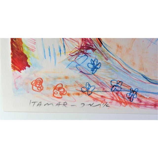 Contemporary Abstract Figurative Nude Signed Print Numbered 190/200 by Itamar Siani, Framed For Sale - Image 4 of 5