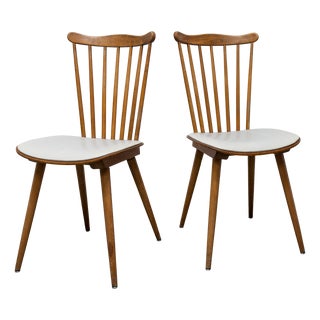 Set of Vintage Menuet Chairs with White Skai Seat from Baumann, 1970s For Sale