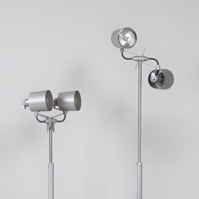 Metal Stadium 1 Floor Lamps by Hannes Wettstein for Pallucco, 1990s, Set of 2 For Sale - Image 7 of 12