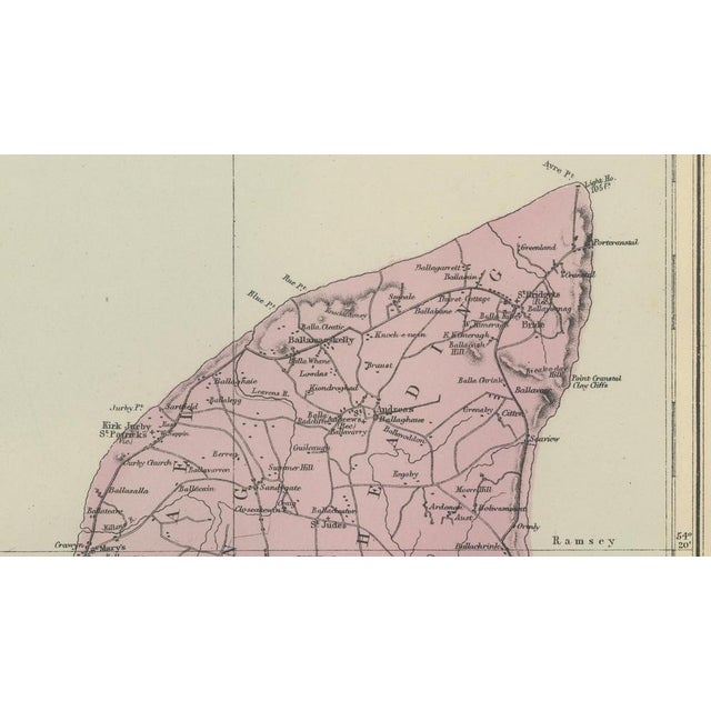 Late 19th Century Antique Isle of Man Map, 1885 For Sale - Image 5 of 9