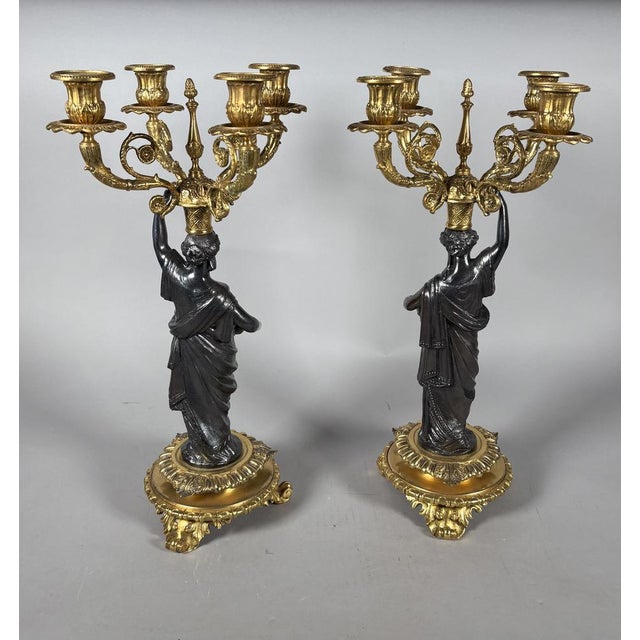 Mid 19th Century Antique Napoleon III Candleholders, 1850, Set of 2 For Sale - Image 5 of 7