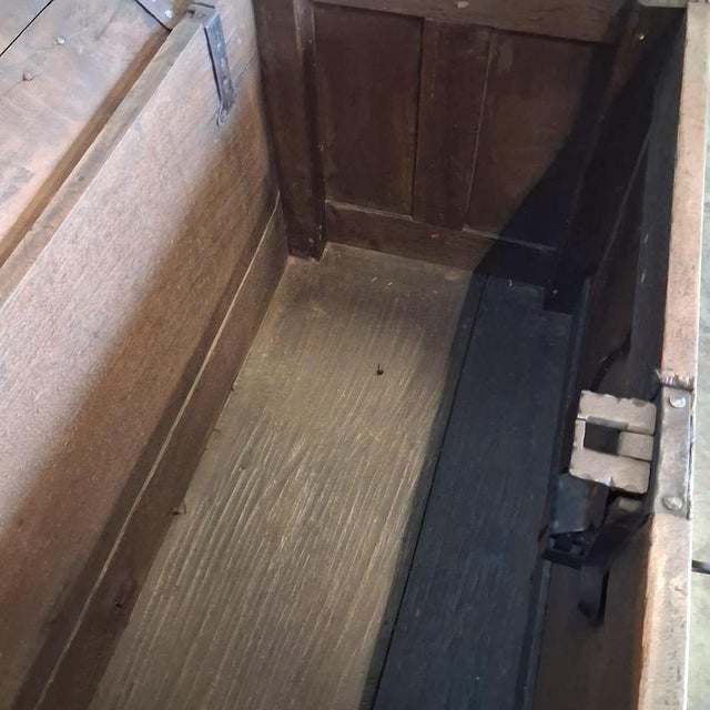 Antique Peasant Trunk in Oak with Iron Fittings, 1800s For Sale - Image 17 of 18