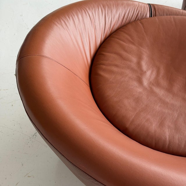 Brown 1990s Capri Chair + Ottoman Attributed Minotti For Sale - Image 8 of 8