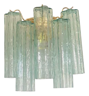 Italian Wall Light in Green Tronchi Murano Glass by Simoeng