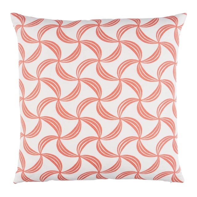 Schumacher Ambrosia 22" Pillow In Coral For Sale