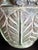 Green Vintage Pier 1 Weathered Green Earthenware Vase With Tropical Leaf Relief For Sale - Image 8 of 10