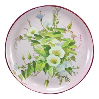 Hand-Painted Bindweed Wall Plate by Creil & Montereau For Sale