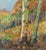 Exquisite ink and watercolor landscape of a birch grove rich in autumn colored foliage by J. Rottin, circa 1960. Signed...