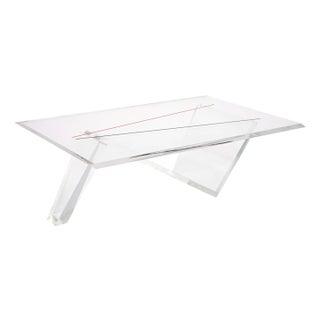 French Vintage, Period Mid-Century Modern Lucite Coffee Table For Sale