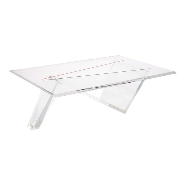 French Vintage, Period Mid-Century Modern Lucite Coffee Table For Sale