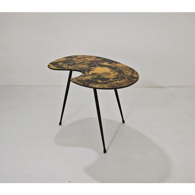 Mid-Century Modern Low Table in Wood and Metal, Italy, 1950s For Sale - Image 9 of 12