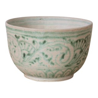 Mid-Century Japanese Oribe Style Chawan Bowl, 1950s For Sale