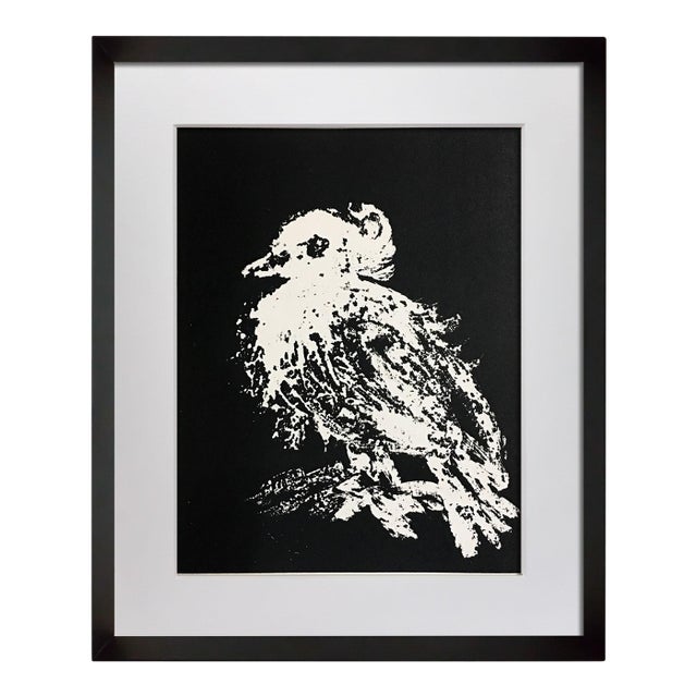 Pablo Picasso Dove Original Stone Lithograph, Mourlot Frères Paris, 1949, Museum Framed For Sale