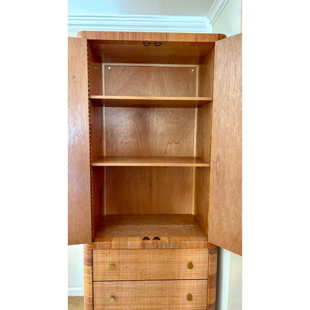 1970s 1970s Bielecky Brothers Unsigned Cane & Rattan Vintage Armoire or Cabinet For Sale - Image 5 of 12