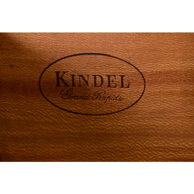 1980s Kindel Furniture French Provincial Louis XV Carved Cherry Wood Highboy Dresser For Sale - Image 9 of 13