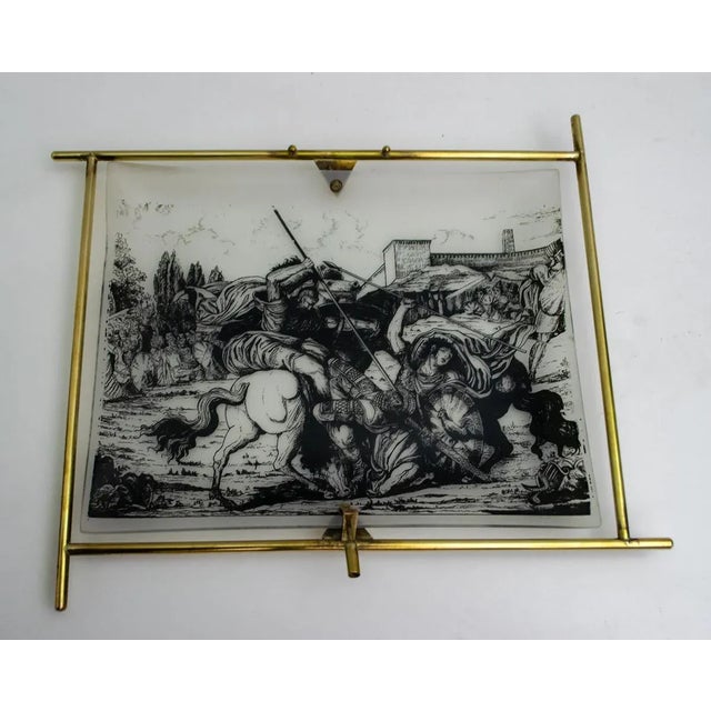 Mid-Century Italian Brass & Glass Sconce, 1950s For Sale - Image 4 of 8